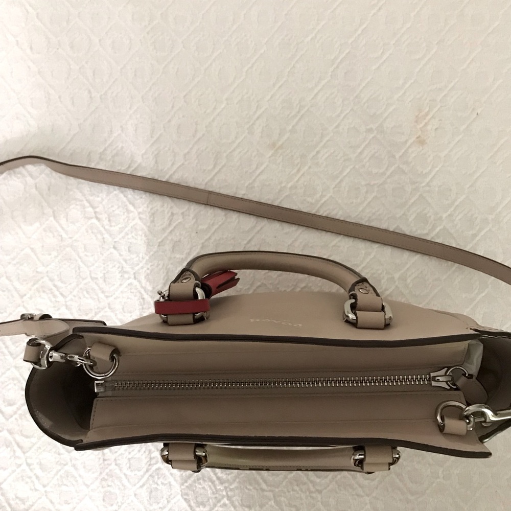 Coach Taupe Leather Satchel with Crossbody Strap - Picture 6 of 6